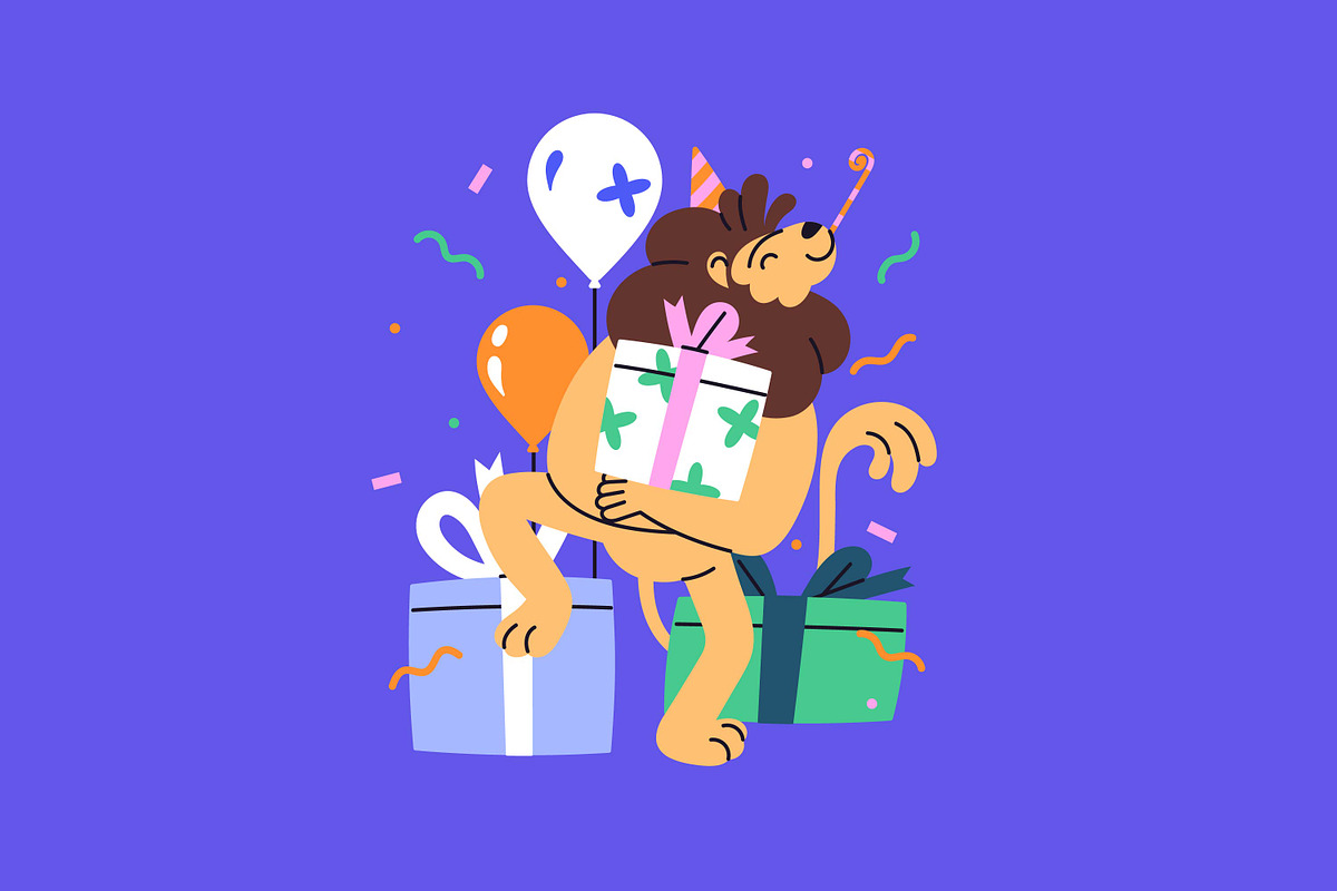 Party animals celebrate holiday set, an Animal Illustration by PaperTrident (Photo 5 of 22)