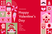 Happy Valentine's Abstract set, an Object Illustration by ArtPavo (Thumbnail 1 of 9)