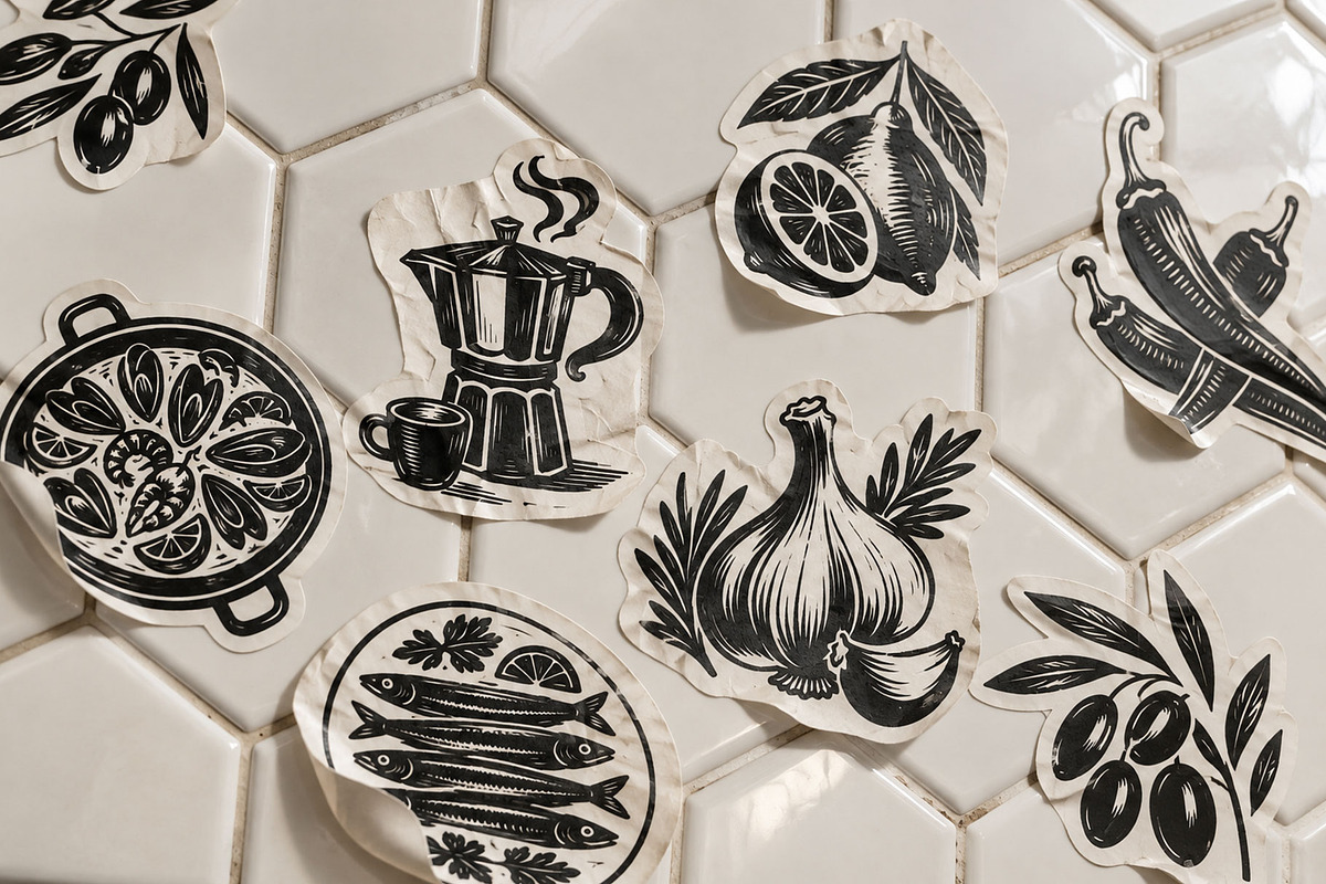 Linocut Kitchen | Poster Builder, an Object Graphic by KetteCreate (Photo 6 of 16)