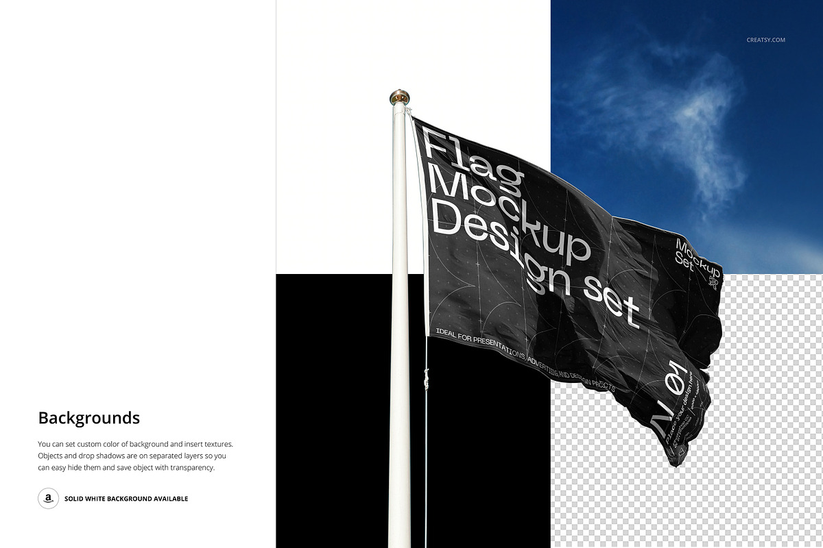 Flag Mockup Set, an Advertising Mockup by creatsy5 (Photo 6 of 7)