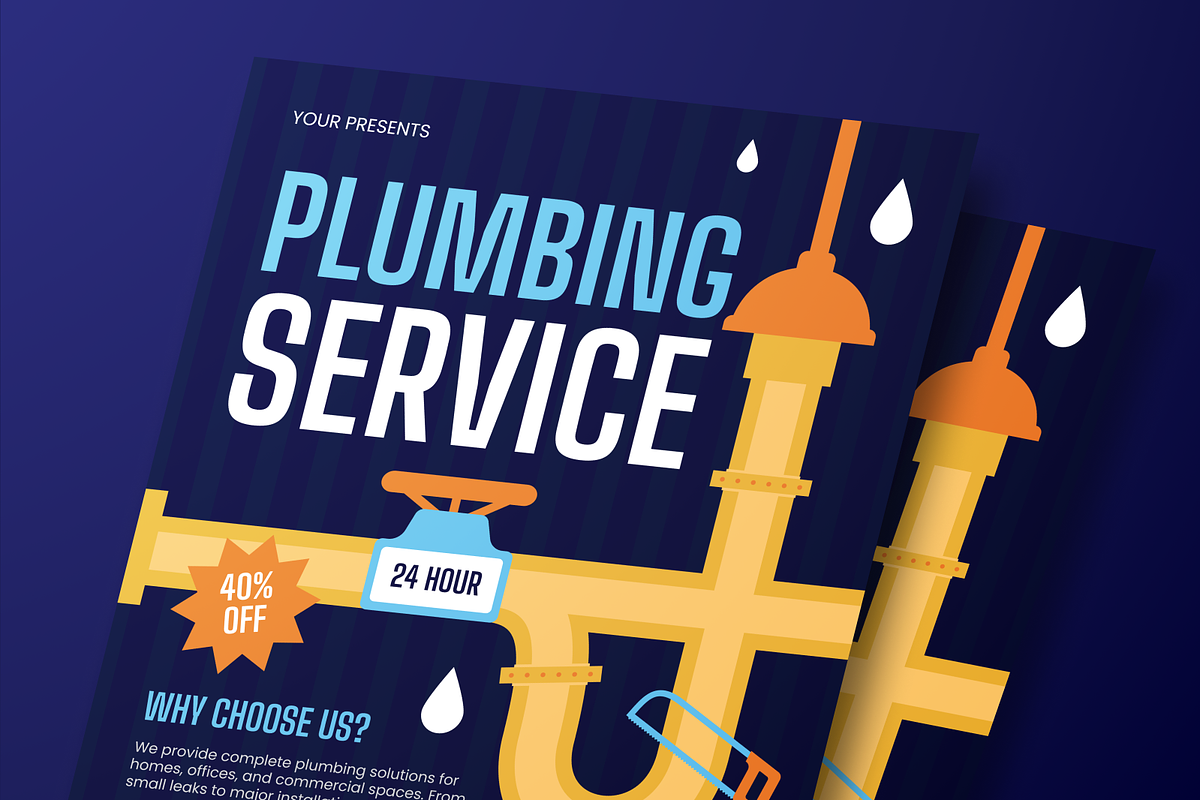 Plumbing Service Flyer Set, a Flyer Template by Annora Studio (Photo 3 of 6)