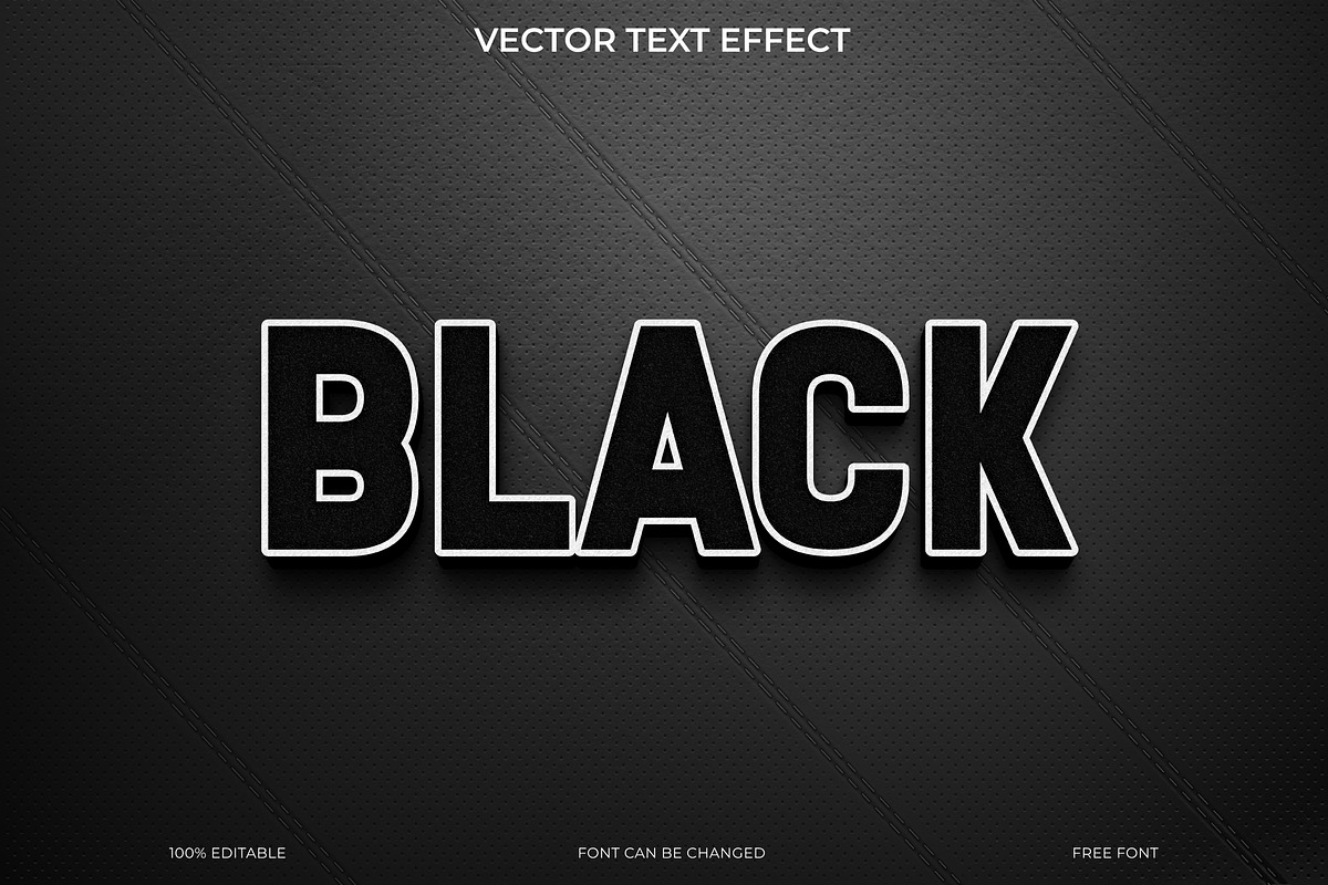 3D Black Text Effect EPS Vector, an Action Add-On by Imamul001