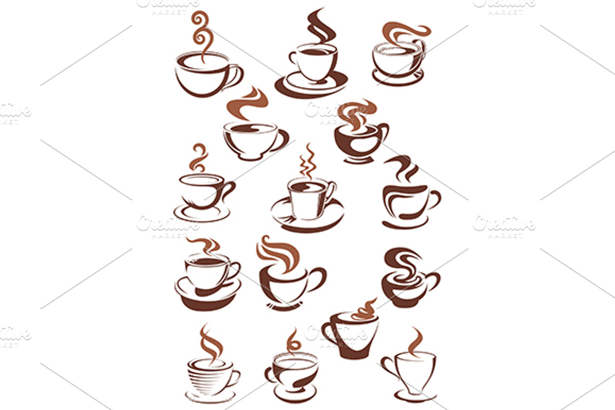 Brown cups of coffee