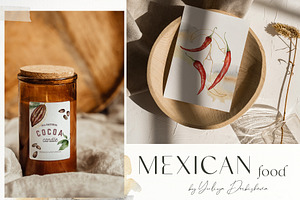 Watercolor Mexican Food Collection