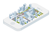 flat isometric city set, an Object Graphic by Mary P (Thumbnail 3 of 4)