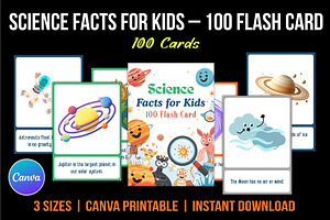 Science Facts for Kids 100 Flash, a Stationery Template by Designmela01