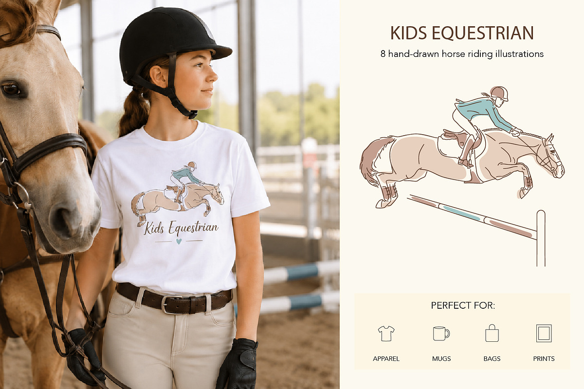 Kids Equestrian Collection, an Animal Illustration by Naurider (Photo 5 of 6)