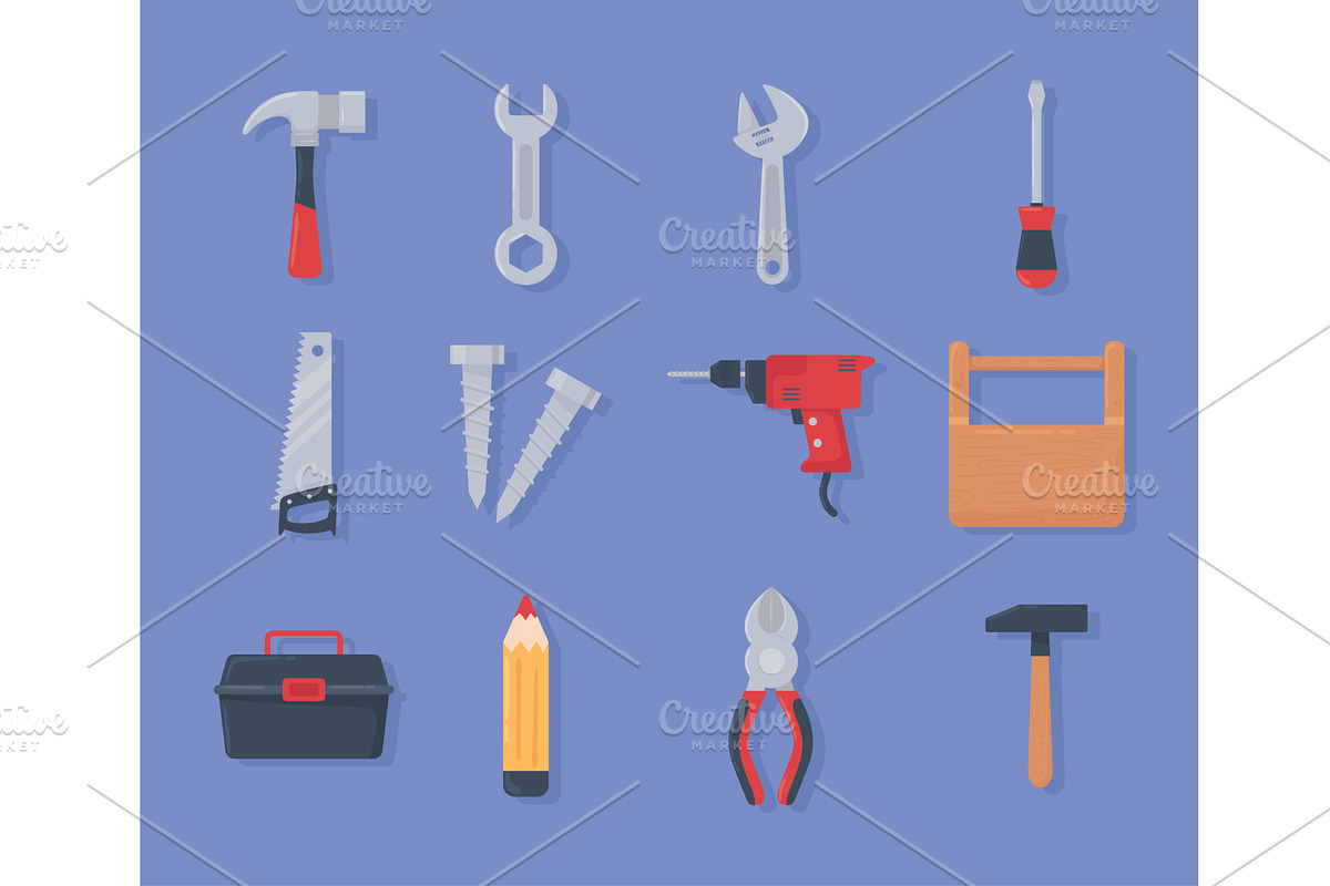 set different tools, an Object Illustration by studiogstock
