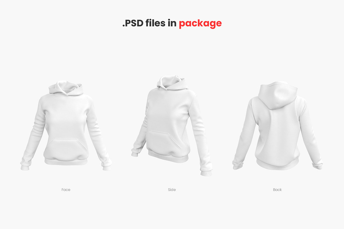 Realistic Women Hoodie Mockup, a Hoody Mockup by Mockup+ (Photo 2 of 5)