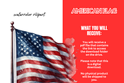 American Flag Clipart Bundle, USA, a Seasonal Illustration by VM PARTYS  BY TAIRUMA (Thumbnail 10 of 10)