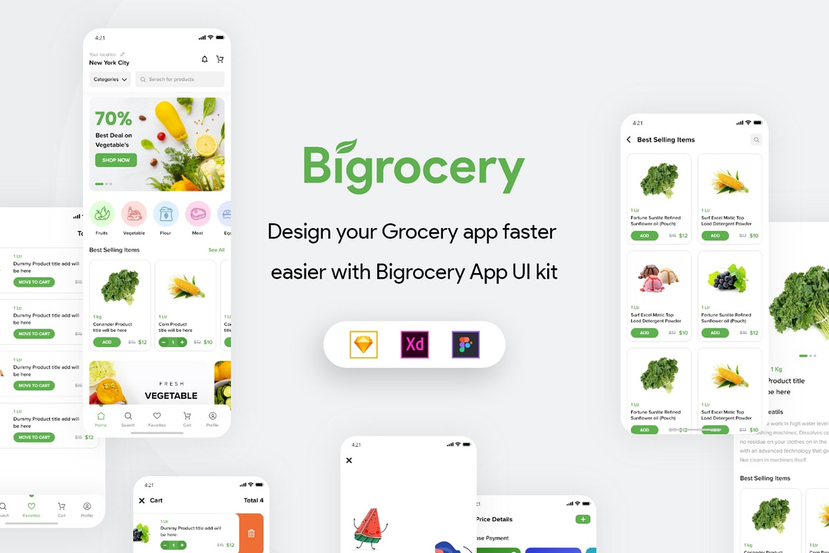 Bigrocery UI Kit, an UI Kit Template by SyalUIUX (Photo 1 of 8)