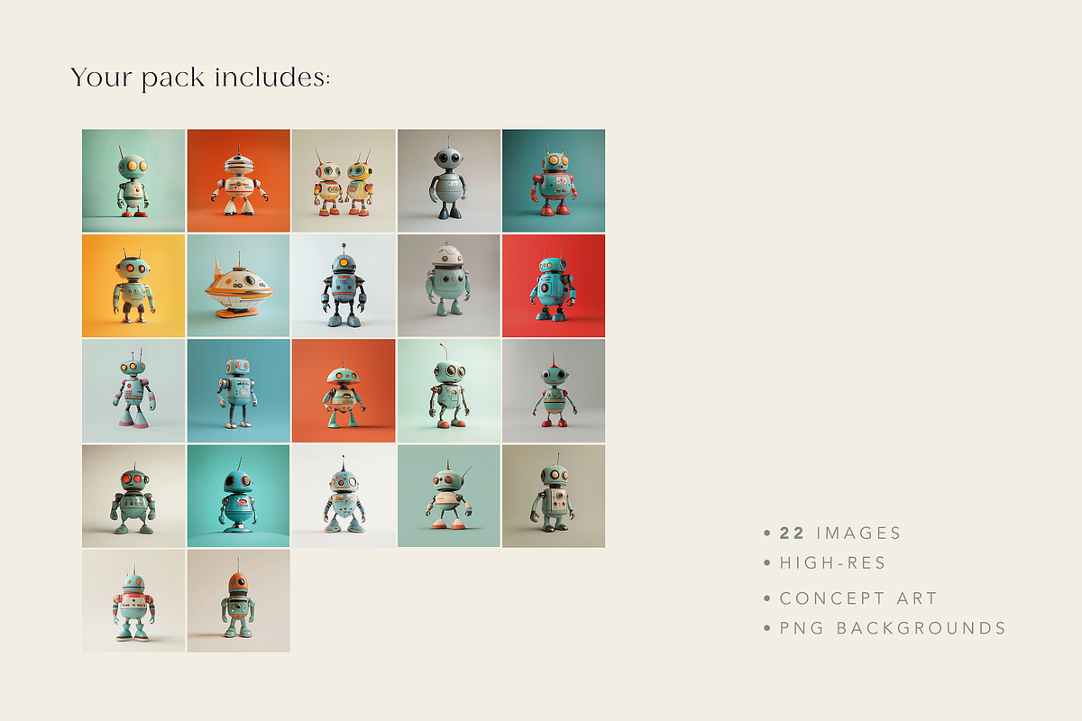 Retro Robots, a Decorative Illustration by Typedreams.site (Photo 6 of 7)