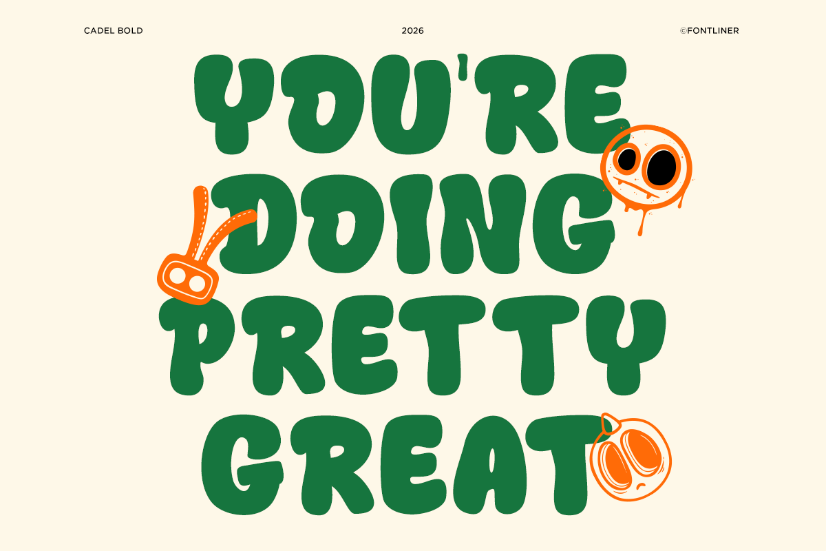 Cadel - Cute Groovy Bubble Font, a Sans Serif Font by Font Liner (Photo 3 of 10)