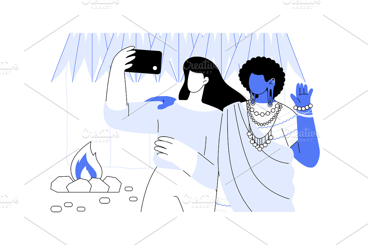 Visiting tribe isolated cartoon, a Person Illustration by Visual Generation