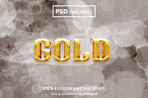 Gold Liquid 3D Text Effect
