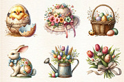 Vintage Easter Clipart, a Seasonal Illustration by DreamArtGraphic (Thumbnail 3 of 4)