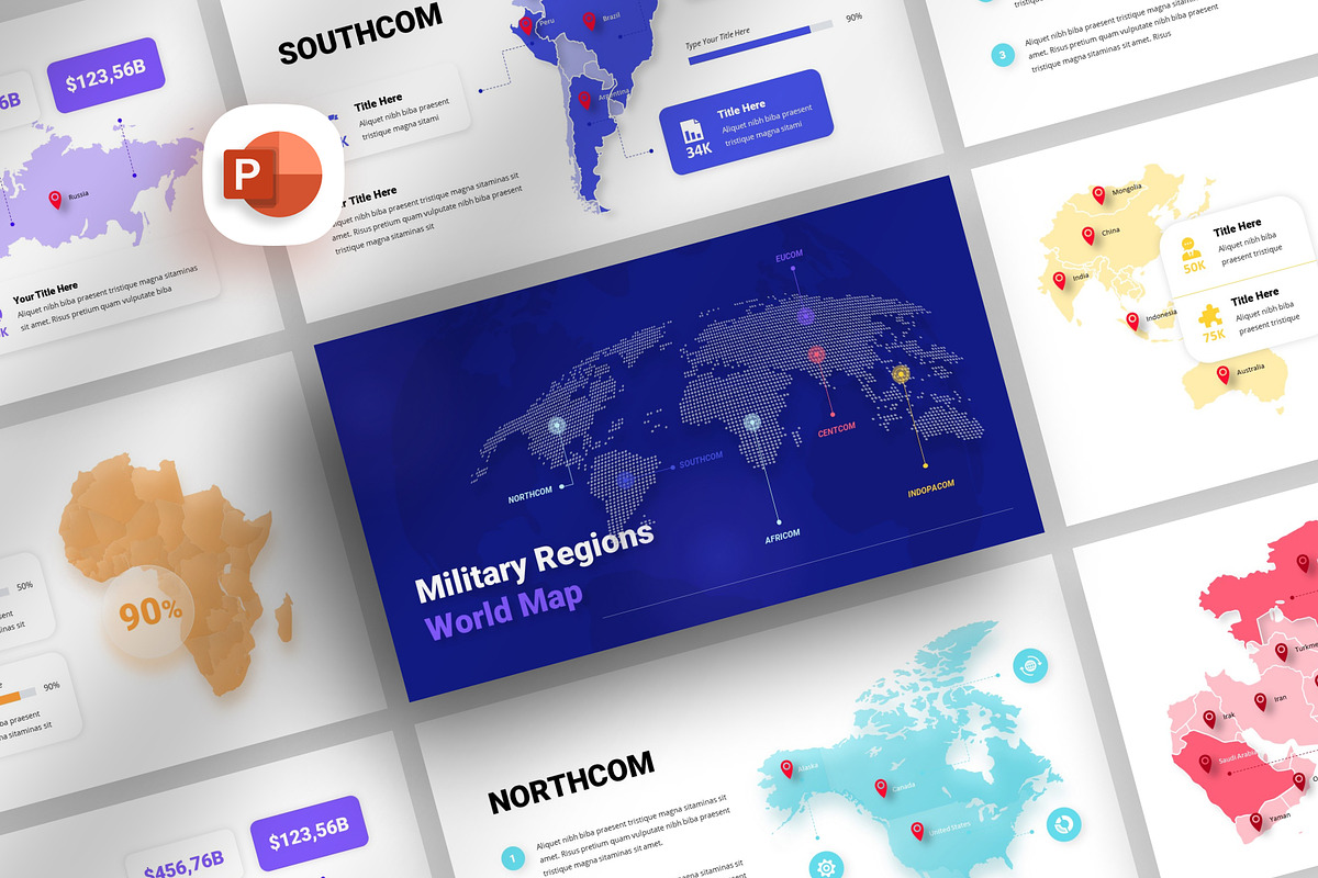 Military Regions World - Map Presentation Template