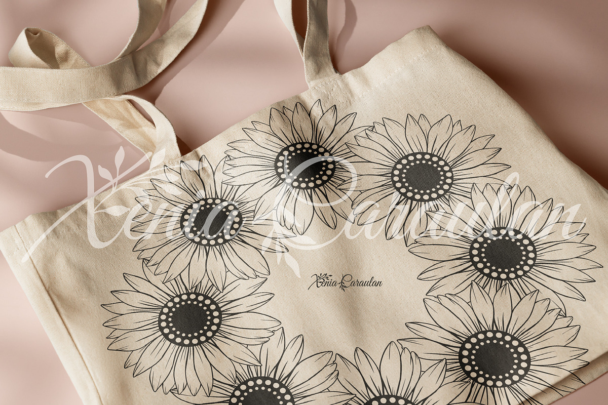 Sunflowers SVG Bundle, a Decorative Illustration by CaraulanStore (Photo 6 of 6)