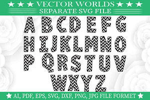 Chevron Letters SVG, Letters SVG, an Object Graphic by VectorWorlds