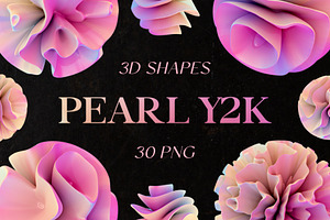 Pearl Y2K Abstract 3D PNG Shapes