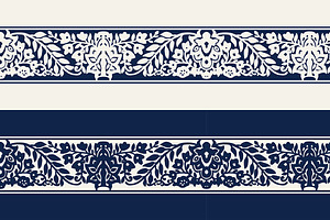 Blue Indian Block Print: Border