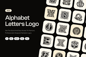 1400 Alphabet Letters Logo, a Solid Icon by Creative Stall