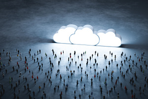 People and cloud computing system.
