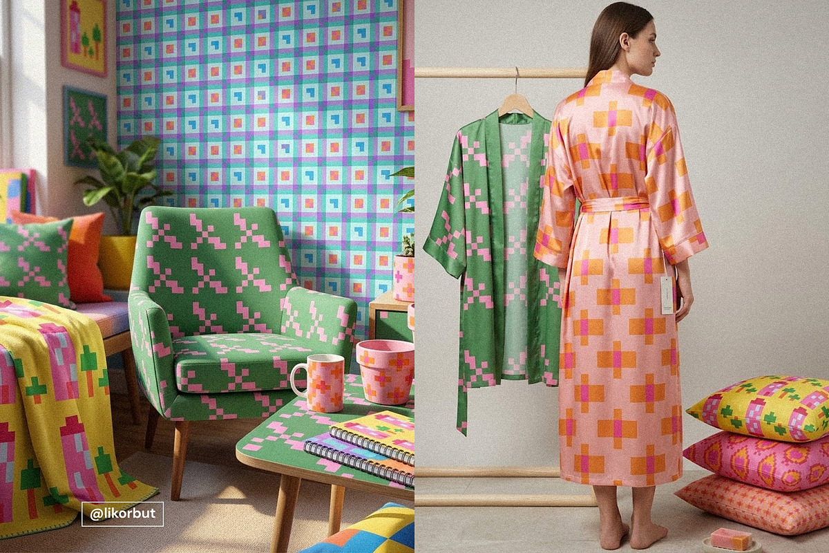 Naive Pixel Jacquard 8bit Patterns, a Pattern Graphic by likorbut (Photo 7 of 12)