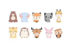 Cute Animals Illustration Set, an Animal Illustration by studiogstock