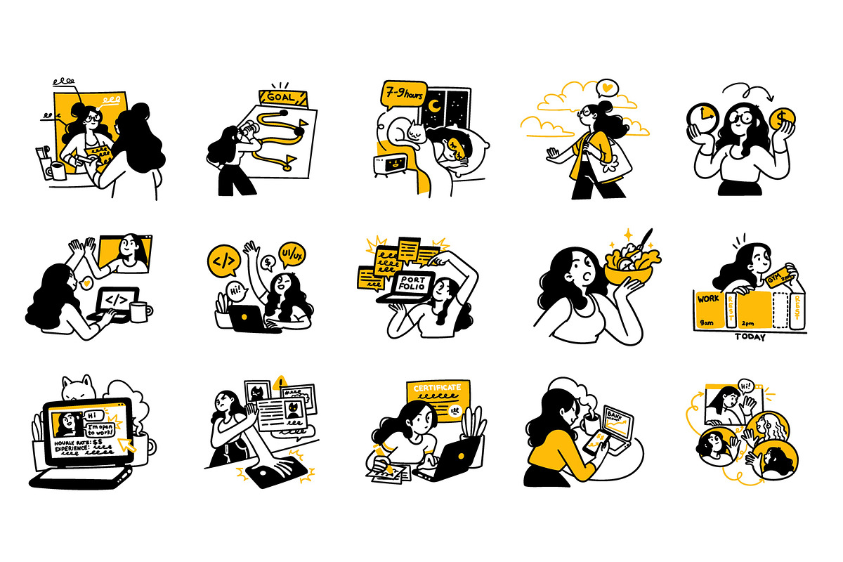 Freelance work illustration set, a Person Illustration by StonePic (Photo 3 of 3)