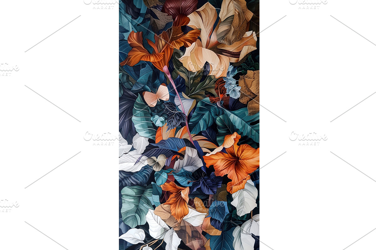 Lush Floral Arrangement Featuring, a Texture Illustration by Lermont51