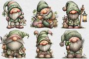 Whimsical St Patrick’s Gnome Clipart, an Illustration by DreamCafeArt (Thumbnail 2 of 6)
