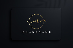 Letter VR Handwritten Signature Logo