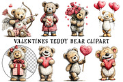 Valentines Teddy Bear Clipart, an Illustration by OK Design (Thumbnail 2 of 6)