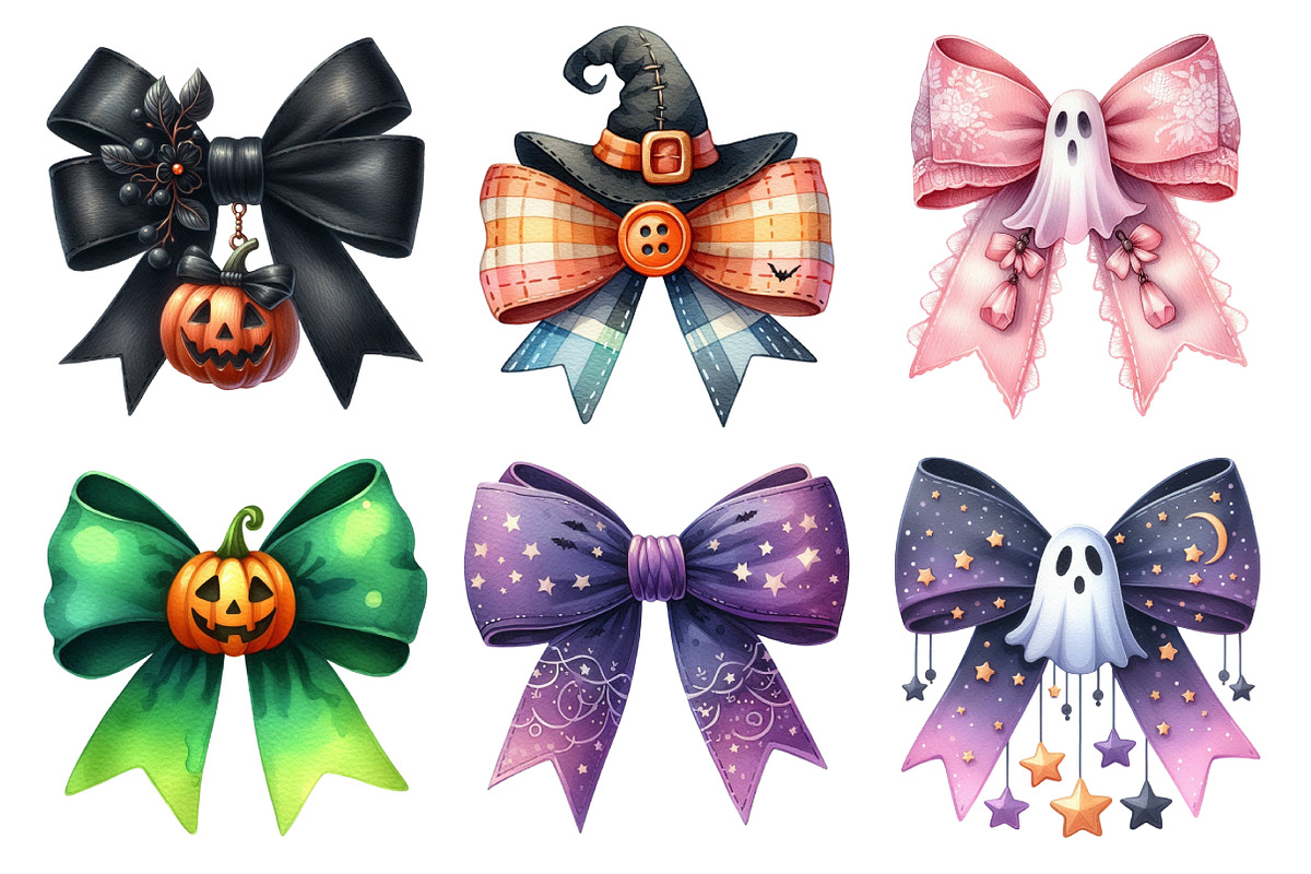 Halloween Coquette Bow Clipart, an Illustration by Daily.Designs (Photo 2 of 5)