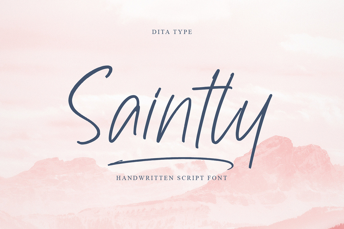 Saintley, a Script Font by Ditatype (Photo 1 of 7)