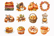 Watercolor Pumpkin Patch Clipart, a Seasonal Illustration by Design Market (Thumbnail 3 of 5)
