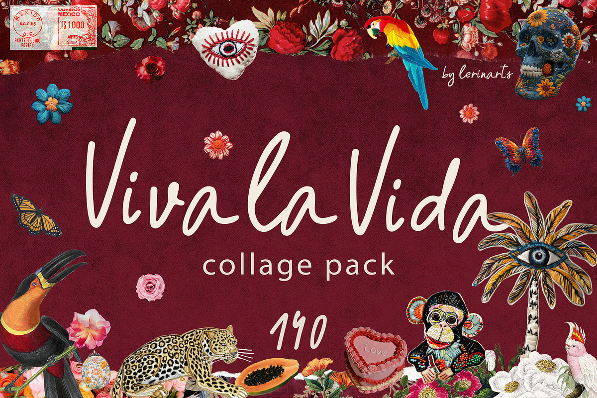 Viva la Vida: Collage Creator Pack, an Object Graphic by lerinartstudio (Photo 1 of 8)
