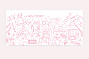 Gynecology line art banners, pattern, a Healthcare Illustration by Good Studio (Thumbnail 3 of 9)
