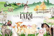 Watercolor Farm Animals, an Object Graphic by Ana-Sakuta (Thumbnail 1 of 20)