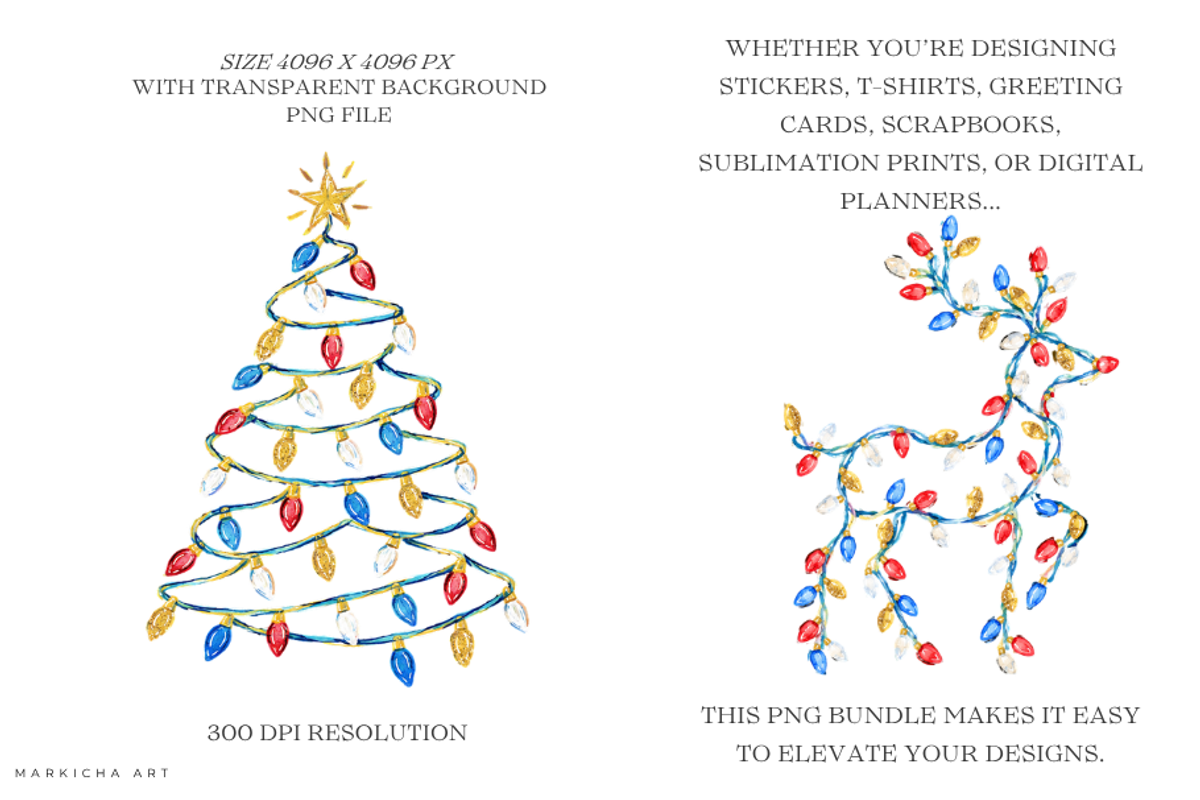 Christmas Lights PNG, a Seasonal Illustration by Markicha Art (Photo 2 of 6)