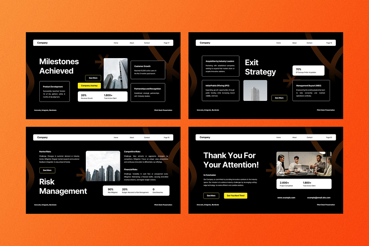 Black Bold Pitch Deck Google Slide, a Presentation Template by Aiyari Graphic (Photo 5 of 5)