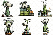 Quirky Christmas Dog Clipart, an Illustration by Black Bird Studio (Thumbnail 5 of 6)