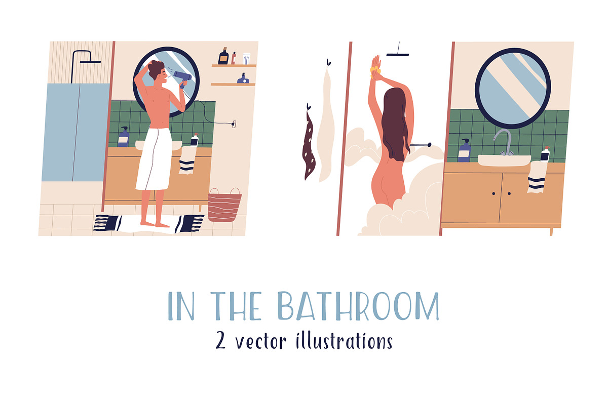 People in the bathroom, a Person Illustration by Good Studio (Photo 1 of 3)