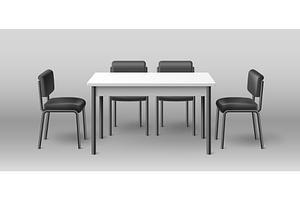 3D table and chairs mockup isolated, an Object Illustration by art PVP - market