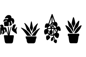 Silhouettes of various plants in, an Object Illustration by ZinetroN