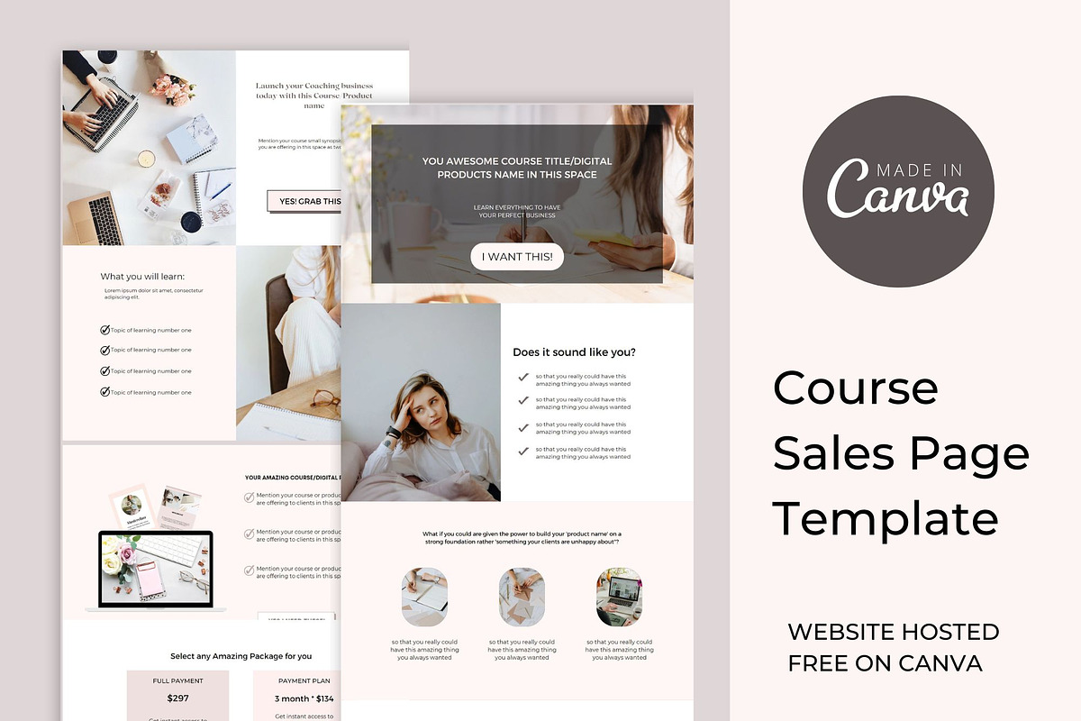 Canva Website Sales Page Template, a Landing Page Template by Deepa Template Studio (Photo 1 of 8)