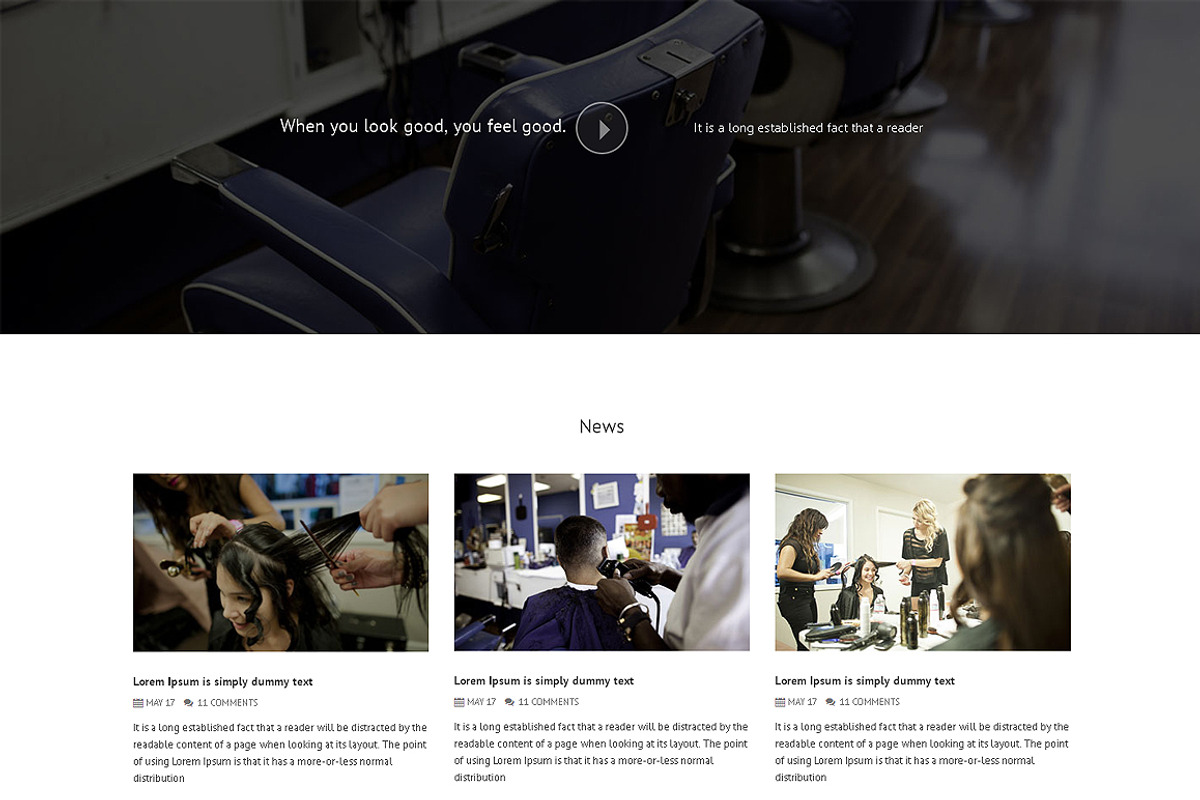 Hair Salon Responsive One Page Theme, a Landing Page Template by IceTemplates (Photo 3 of 3)