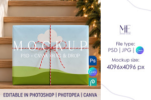 Gift Wrapping Paper Mockup Paper Box