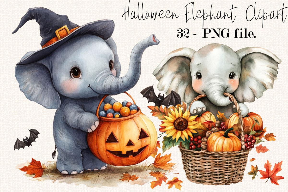 Halloween Elephant PNG Clipart, an Animal Illustration by SVGArt (Photo 1 of 5)